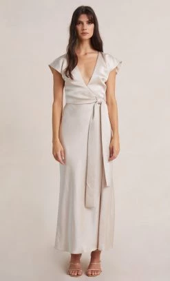 Bec&Bridge Dresses THE DREAMER WRAP DRESS - SAND