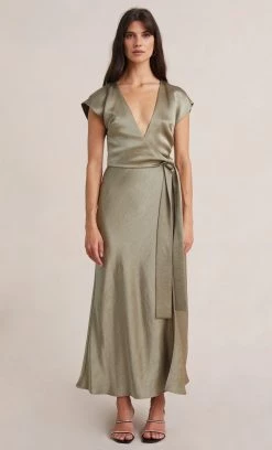 Bec&Bridge THE DREAMER WRAP DRESS - SAGE Dresses