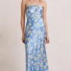 Bec&Bridge BLOSSOM STRAPLESS MAXI DRESS - BLUE PRINT NEW
