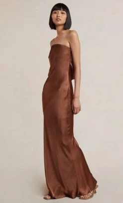Bec&Bridge NEW MOON DANCE STRAPLESS DRESS - CHOCOLATE