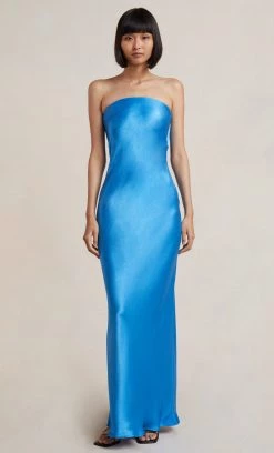 Bec&Bridge NEW MOON DANCE STRAPLESS DRESS - MID BLUE