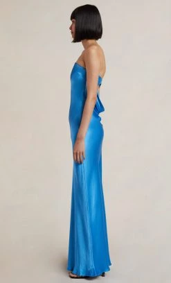 Bec&Bridge NEW MOON DANCE STRAPLESS DRESS - MID BLUE