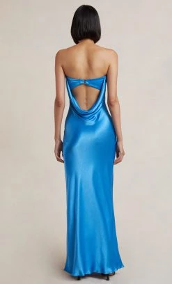 Bec&Bridge NEW MOON DANCE STRAPLESS DRESS - MID BLUE