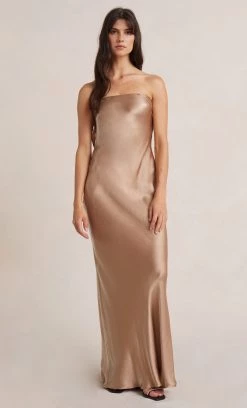 Bec&Bridge MOON DANCE STRAPLESS DRESS - GOLDEN NEW