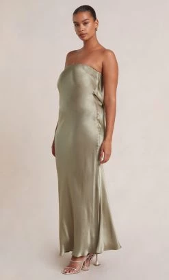Bec&Bridge NEW MOON DANCE STRAPLESS DRESS - SAGE