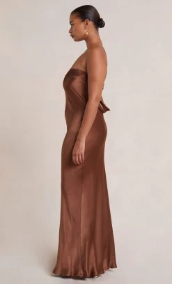 Bec&Bridge NEW MOON DANCE STRAPLESS DRESS - CHOCOLATE