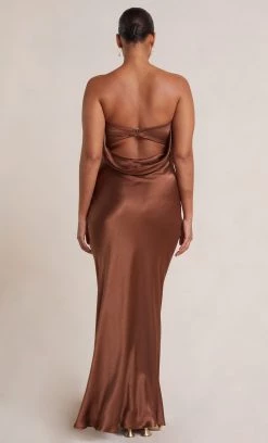 Bec&Bridge NEW MOON DANCE STRAPLESS DRESS - CHOCOLATE