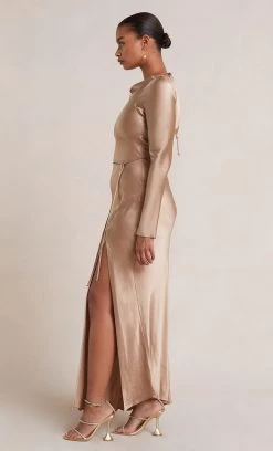 Bec&Bridge MOON DANCE LONG SLEEVE MAXI DRESS - GOLDEN