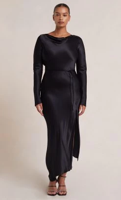 Bec&Bridge MOON DANCE LONG SLEEVE MAXI DRESS - BLACK