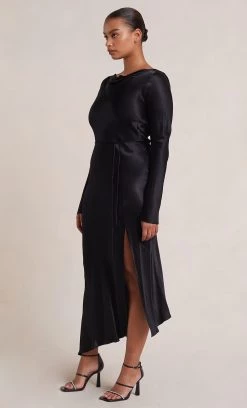 Bec&Bridge MOON DANCE LONG SLEEVE MAXI DRESS - BLACK