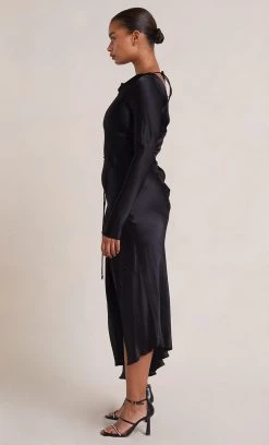 Bec&Bridge MOON DANCE LONG SLEEVE MAXI DRESS - BLACK