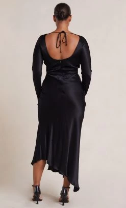 Bec&Bridge MOON DANCE LONG SLEEVE MAXI DRESS - BLACK