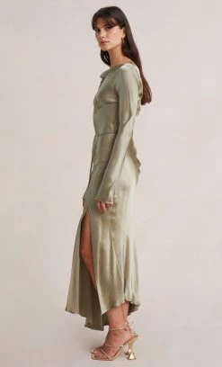 Bec&Bridge MOON DANCE LONG SLEEVE MAXI DRESS - SAGE Dresses