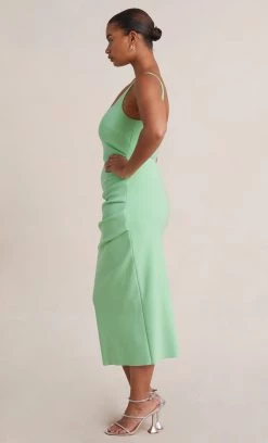 Bec&Bridge KARINA TUCK MIDI DRESS - MINT NEW
