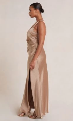 Bec&Bridge THE DREAMER SQUARE NECK DRESS - GOLDEN