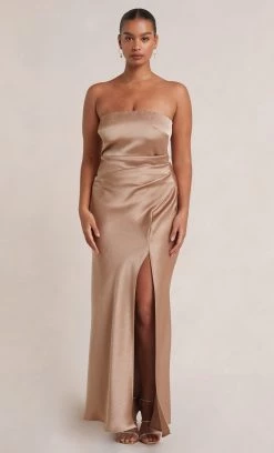 Bec&Bridge THE DREAMER STRAPLESS DRESS - GOLDEN