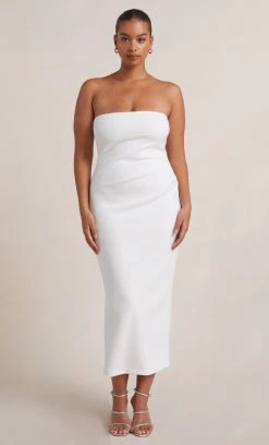 Bec&Bridge BE MINE STRAPLESS MIDI DRESS - IVORY