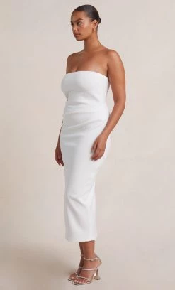 Bec&Bridge BE MINE STRAPLESS MIDI DRESS - IVORY