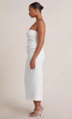 Bec&Bridge BE MINE STRAPLESS MIDI DRESS - IVORY