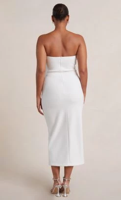 Bec&Bridge BE MINE STRAPLESS MIDI DRESS - IVORY