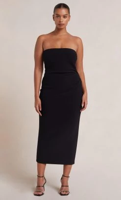 Bec&Bridge Dresses BE MINE STRAPLESS MIDI DRESS - BLACK