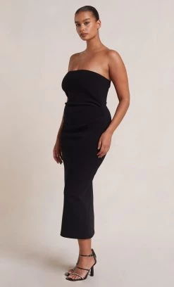 Bec&Bridge Dresses BE MINE STRAPLESS MIDI DRESS - BLACK