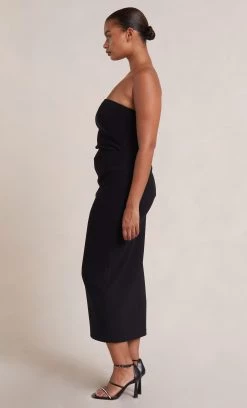 Bec&Bridge Dresses BE MINE STRAPLESS MIDI DRESS - BLACK