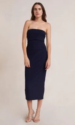 Bec&Bridge BE MINE STRAPLESS MIDI DRESS - INK