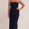 Bec&Bridge BE MINE STRAPLESS MIDI DRESS - INK