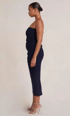 Bec&Bridge BE MINE STRAPLESS MIDI DRESS - INK
