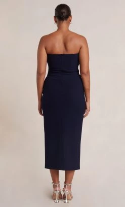 Bec&Bridge BE MINE STRAPLESS MIDI DRESS - INK