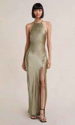 Bec&Bridge NEW LOREN HALTER MIDI DRESS - SAGE