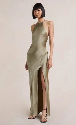 Bec&Bridge NEW LOREN HALTER MIDI DRESS - SAGE