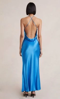 Bec&Bridge NEW LOREN HALTER MIDI DRESS - MID BLUE 10 Bec&Bridge NEW LOREN HALTER MIDI DRESS - MID BLUE