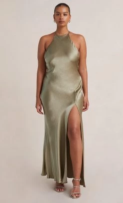 Bec&Bridge NEW LOREN HALTER MIDI DRESS - SAGE