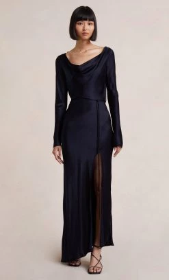 Bec&Bridge MOON DANCE LONG SLEEVE COWL DRESS - INK