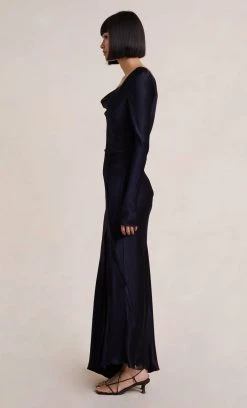 Bec&Bridge MOON DANCE LONG SLEEVE MAXI DRESS - INK Dresses