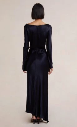 Bec&Bridge MOON DANCE LONG SLEEVE COWL DRESS - INK