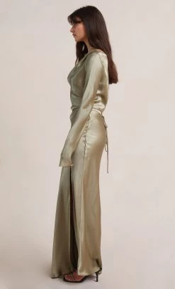 Bec&Bridge Dresses MOON DANCE LONG SLEEVE COWL DRESS - SAGE