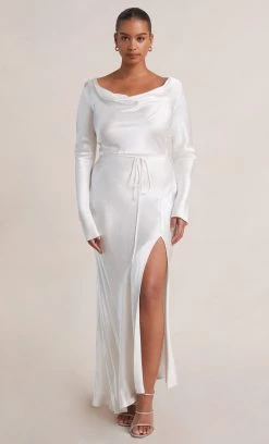 Bec&Bridge MOON DANCE LONG SLEEVE COWL DRESS - IVORY Dresses