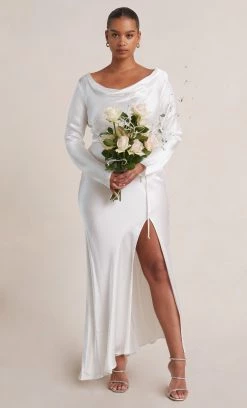 Bec&Bridge MOON DANCE LONG SLEEVE COWL DRESS - IVORY Dresses