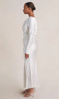 Bec&Bridge MOON DANCE LONG SLEEVE COWL DRESS - IVORY Dresses