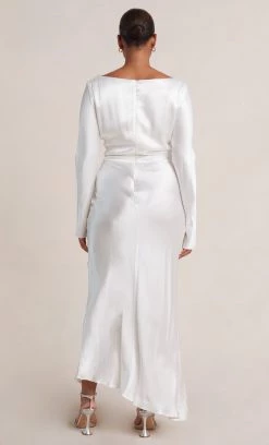 Bec&Bridge MOON DANCE LONG SLEEVE COWL DRESS - IVORY Dresses