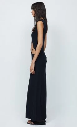 Bec&Bridge AAFW RUNWAY EDIT SKYLAR SUSPEND KNIT MAXI DRESS - BLACK