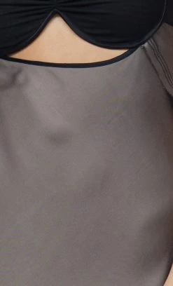 Bec&Bridge EVANGELINE STRAPPY MAXI DRESS - PEWTER/BLACK