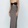 Bec&Bridge EVANGELINE STRAPPY MAXI DRESS - PEWTER/BLACK