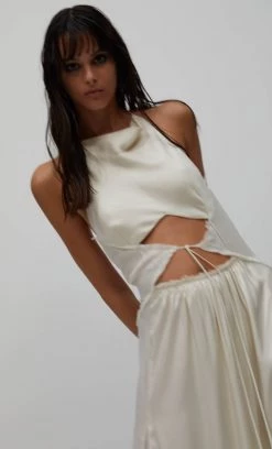 Bec&Bridge NAOMI CUT OUT MAXI DRESS - ECRU AAFW RUNWAY EDIT