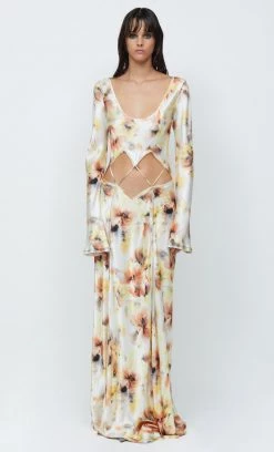 Bec&Bridge SUNSET FLORAL LONG SLEEVE MAXI DRESS - SUNSET FLORAL