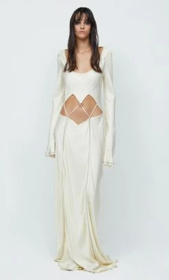 Bec&Bridge NAOMI LONG SLEEVE MAXI DRESS - ECRU