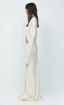 Bec&Bridge NAOMI LONG SLEEVE MAXI DRESS - ECRU